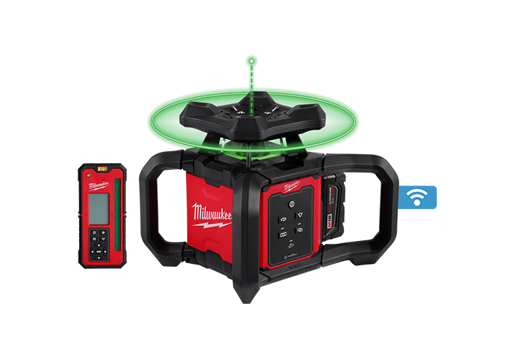 M18™ Green Interior Rotary Laser Level Kit w/ Remote/Receiver & Wall Mount Bracket Image 1