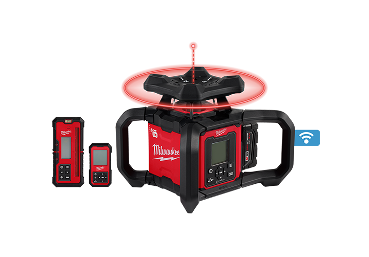 M18™ Red Exterior Dual Slope Rotary Laser Level Kit w/ Receiver & Remote Image 1