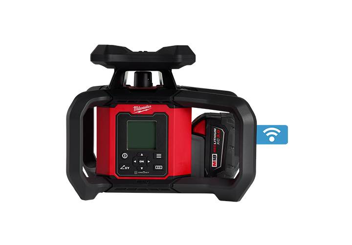 M18™ Red Exterior Dual Slope Rotary Laser Level Kit w/ Receiver, Remote, Grade Rod & Tripod Image 2